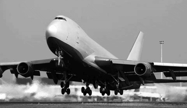 A jet aircraft taking off